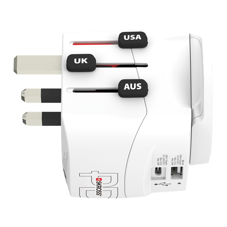 Skross PRO Light USB AC30PD World Reiseladegerät Weiß
