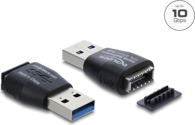 Delock Adapter USB 10 Gbps USB Typ-A Stecker zu USB 10 Gbps Typ-E Key A Buchse (67339)