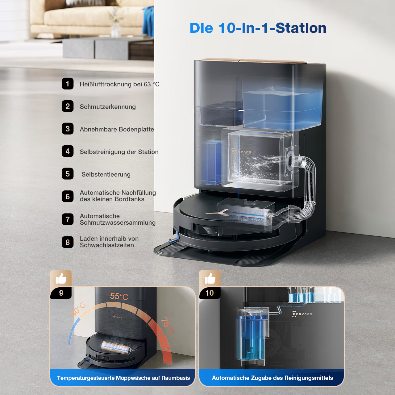 Ecovacs Deebot X9 Pro Omni 16600 Pa Schwarz
