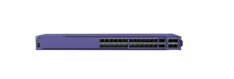 Extreme Networks ExtremeSwitching 5520 24 1Gb/10Gb SFP+ ports, 2 stacking/QSFP28 1 unpopulated VIM slot, incl. 2 fan Mod. , 2 unpopulated modular PSU slots (5520-24X)