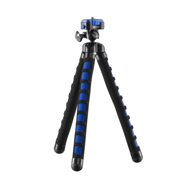 Mantona Kaleido Flex leichtes Flex-Stativ 27 cm mit 360° Kugelkopf Ocean Blue