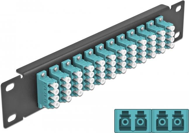 Delock - Patch Panel - Schrankmontage - LC MM X 48 - Schwarz, Aquamarin - 1U - 25,4 cm (10) (66779)