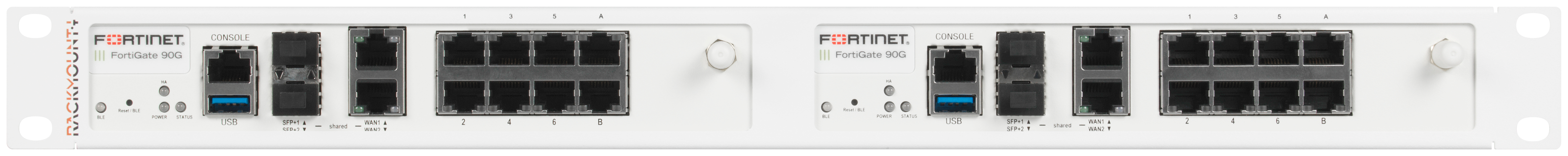 Rackmount.IT FortiRack RM-FR-T20 Montageschelle 1U 19" für Fortinet FortiGate 90G, 91G Weiß