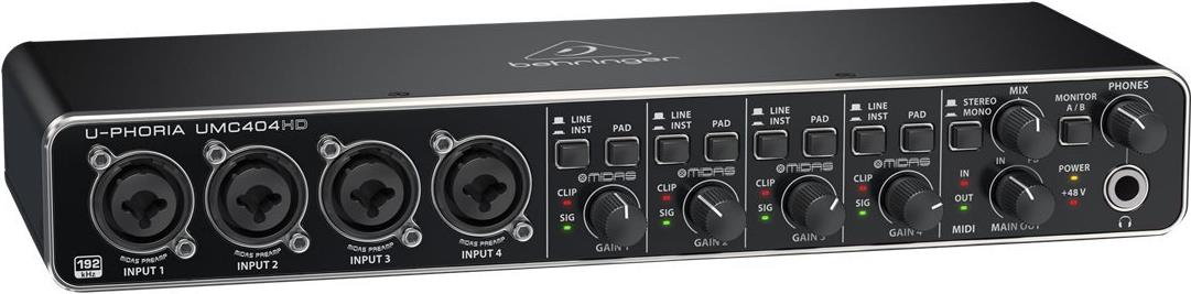 Behringer U-PHORIA UMC404HD Audio-Schnittstelle 24-Bit/192 kHz USB 2.0 Schwarz