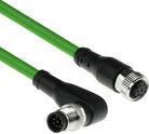 ACT Industrial 1.50 meters Sensor cable M12A 8-pin male right angled to M12A female, Ultraflex TPE cable, shielded (SC3941)