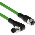 ACT Industrial 1.50 meters Sensor cable M12A 8-pin male right angled to M12A female, Ultraflex TPE cable, shielded (SC3941)