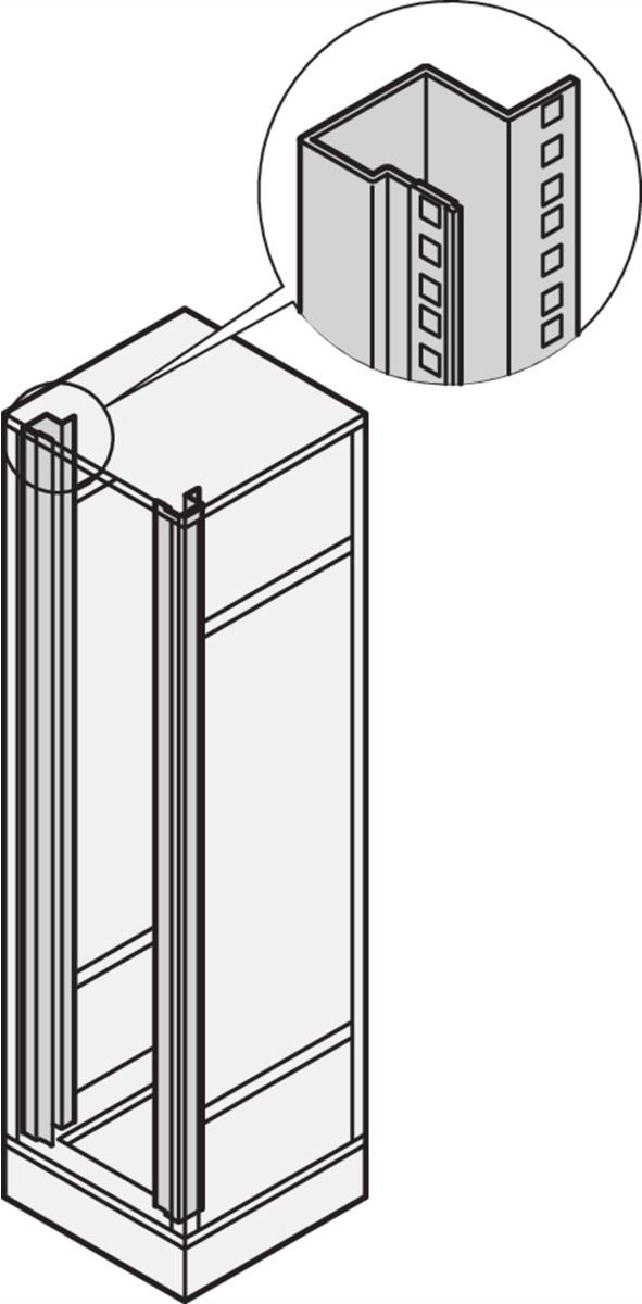 SCHROFF 19"PANEL/SLIDE MOUNT 38U ZINC (2X) - 38 HE (22117356)