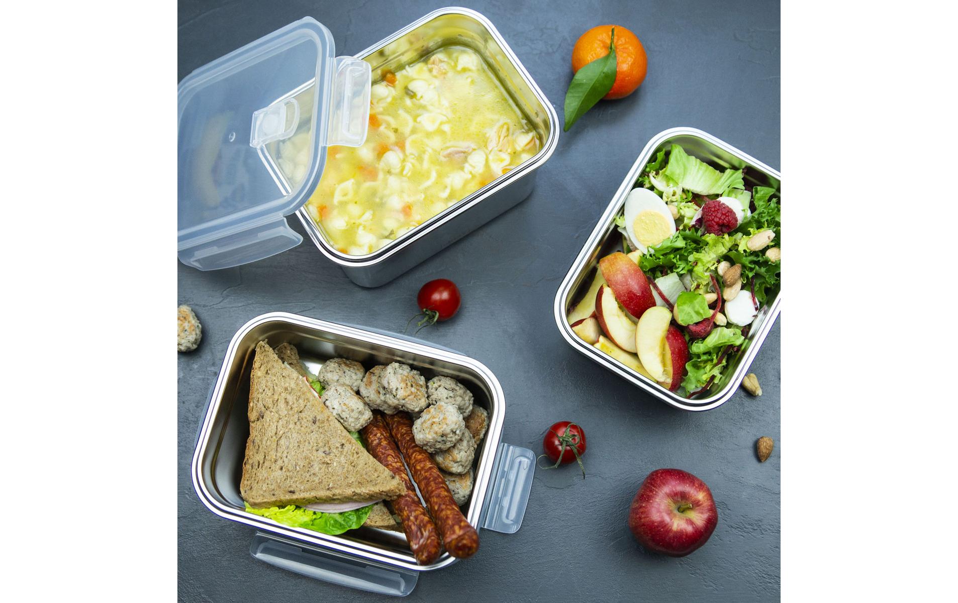 Lurch Lunchbox Safety Brotdose 1500 ml Edelstahl Transparent Silber