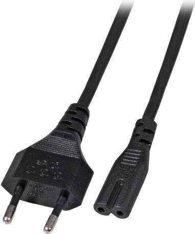 EFB-Elektronik Netzleitung Euro - C7 180°, schwarz, 2,0m 2 x 0,75 mm² Hersteller: EFB Elektronik (EK502.2V2)