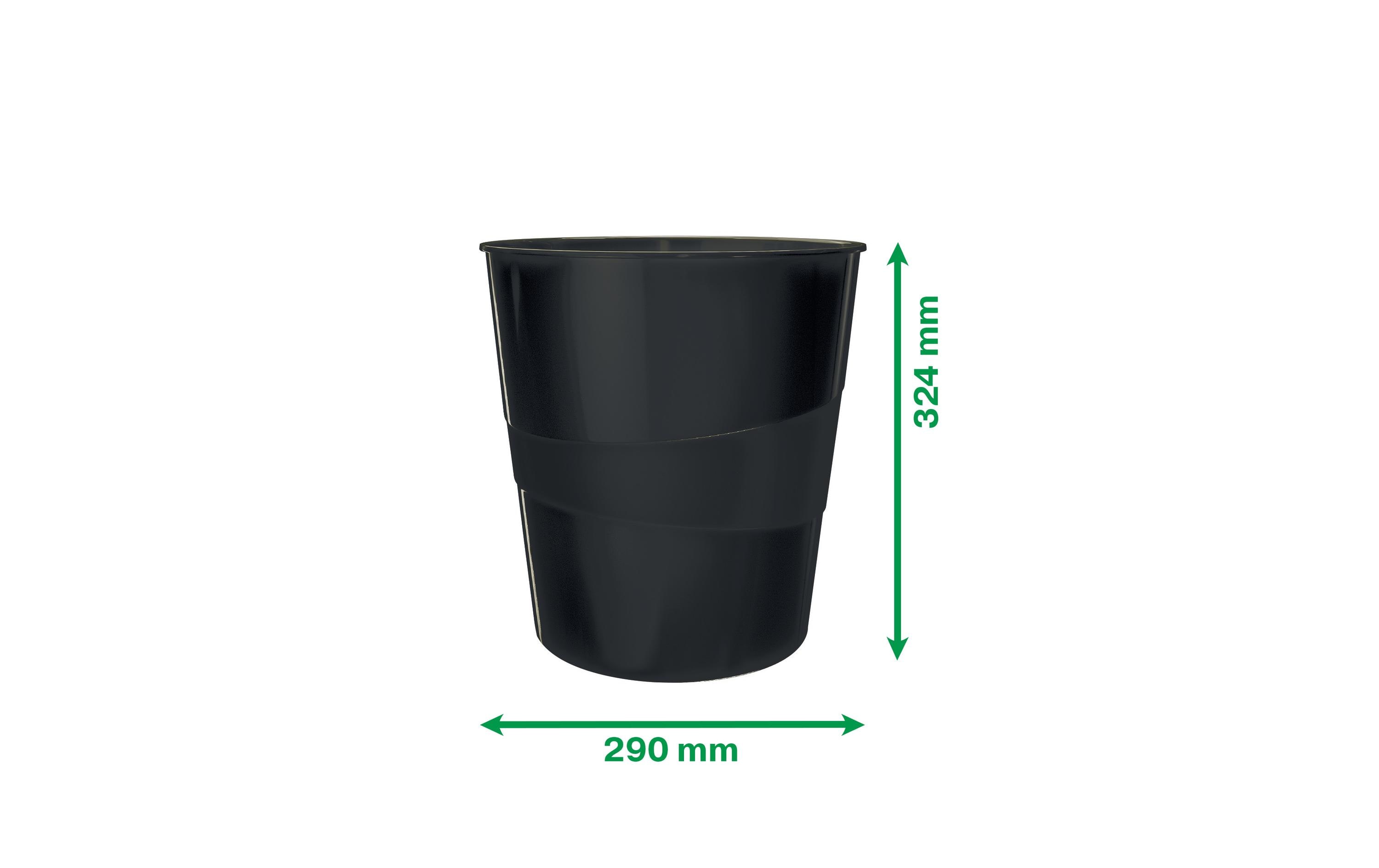 Leitz Recycle Papierkorb Rund 15 L Recycling-Kunststoff Schwarz