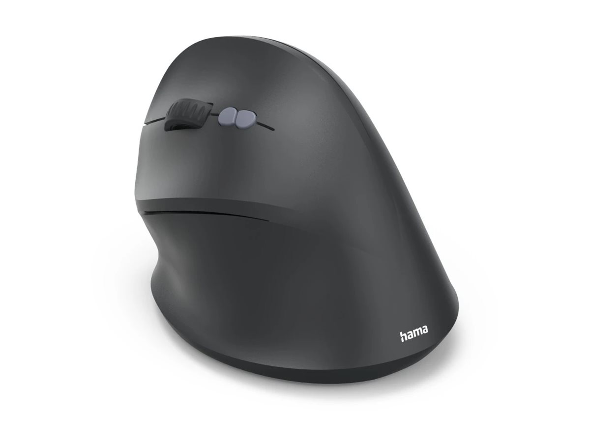 Hama EWM-500L Vertikale Funkmaus Ergonomisch für Linkshänder 1.800 dpi Optisch 7 Tasten Schwarz
