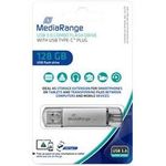 MEDIARANGE KOMBO USB STICK 128GB MR938 70MB/s USB-C+USB-A 3.0 silber