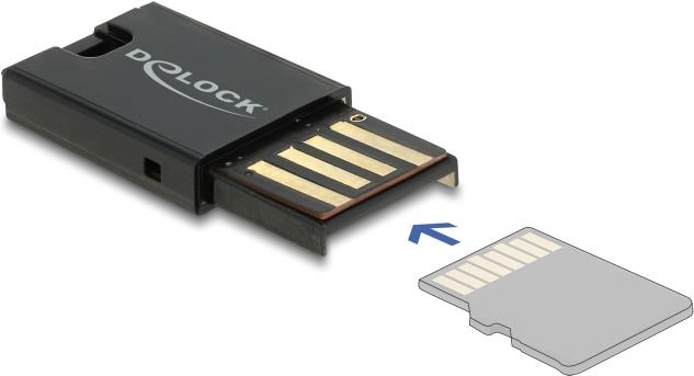 Delock USB 2.0 Kartenleser 91603 für microSD Karten Schwarz