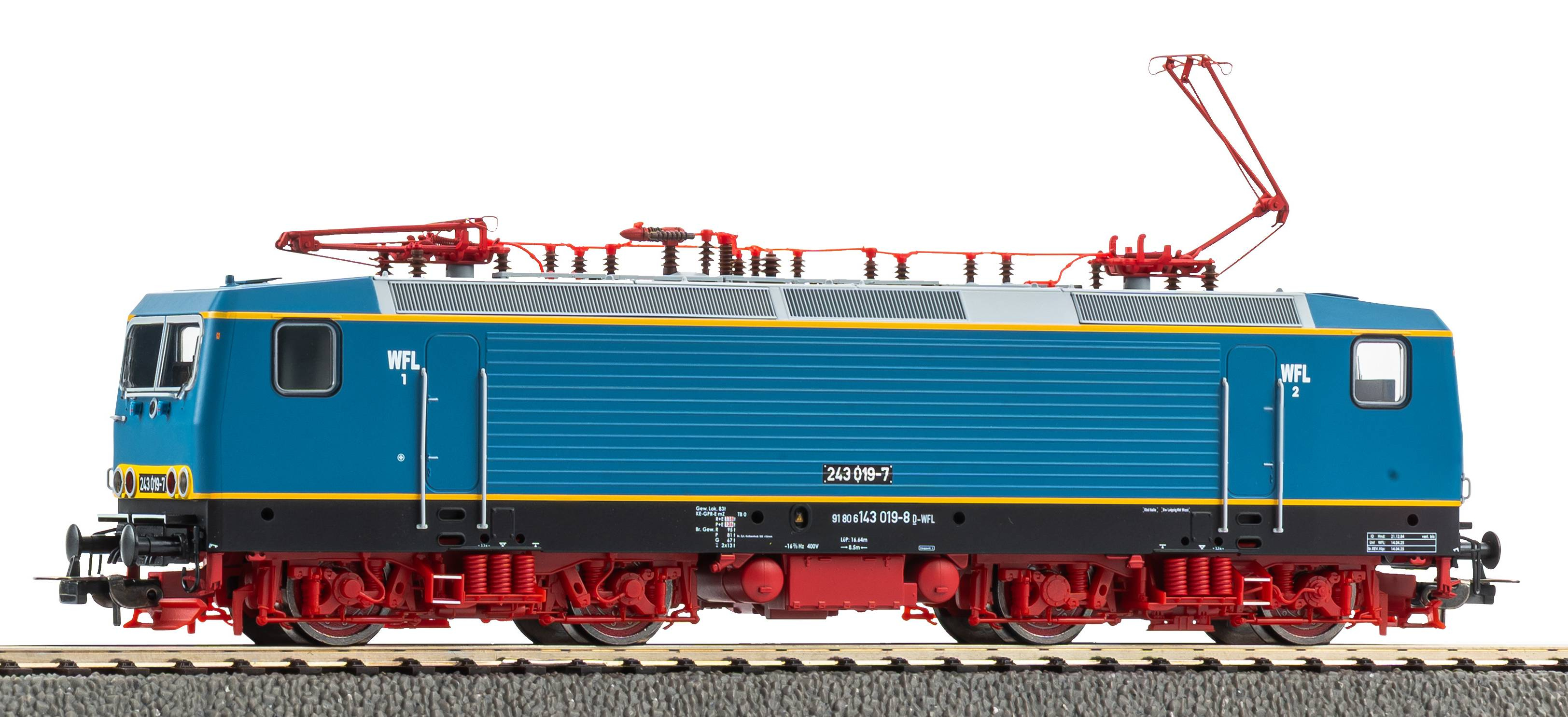 PIKO H0 E-Lok BR 243 019 WFL VI S-Bahn Leipzig, Blau