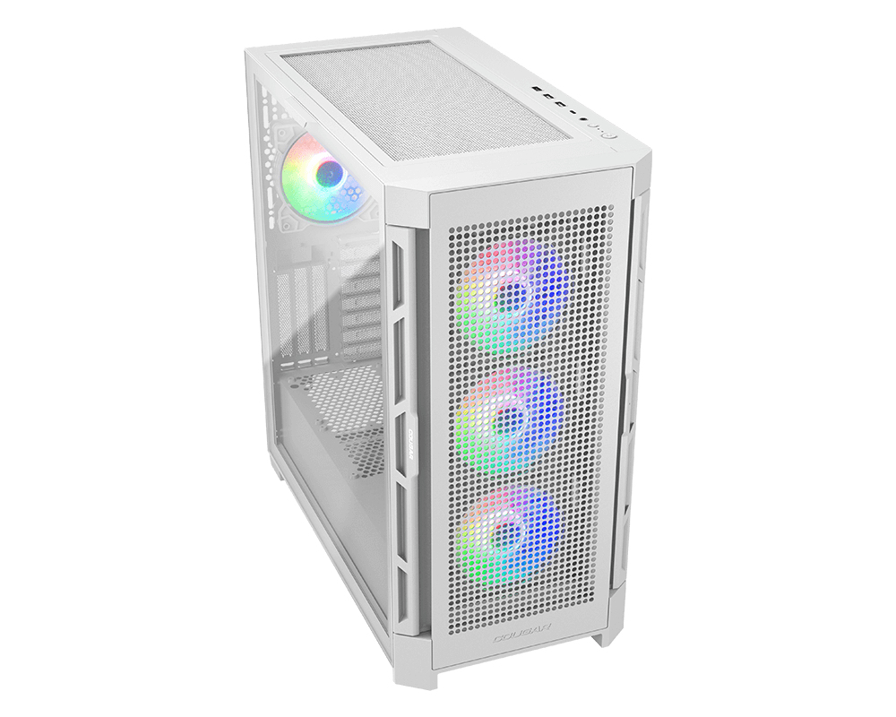 Cougar Duoface Pro RGB Gaming Midi Tower Gehäuse ATX EATX USB-C 3.2 Gen 2 Gehärtetes Glas Weiß