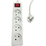 MicroConnect 4-way Power Strip on/off switch FR Type E White - Steckdosenleiste (MC-PSOO040500FRW)