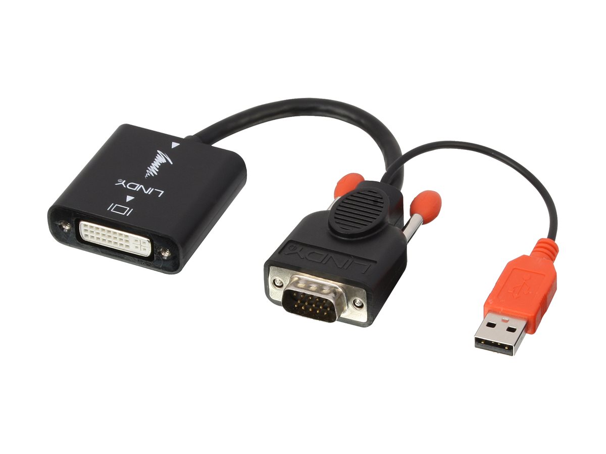 Lindy VGA Converter VGA auf DVI-D Schwarz, Orange