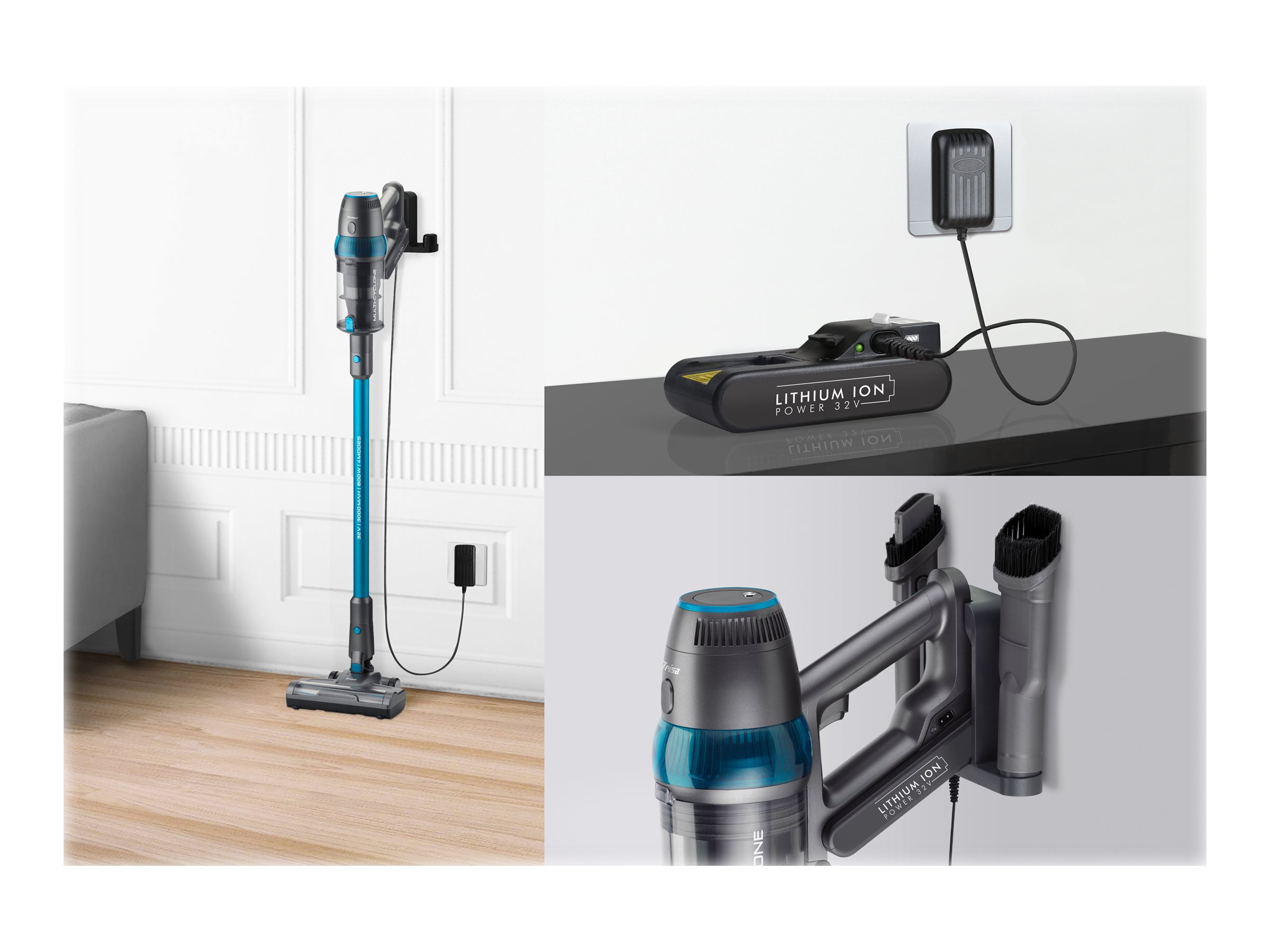 Trisa Quick Clean Professional T9621 Akkustaubsauger 600 W 80 min Schwarz, Blau