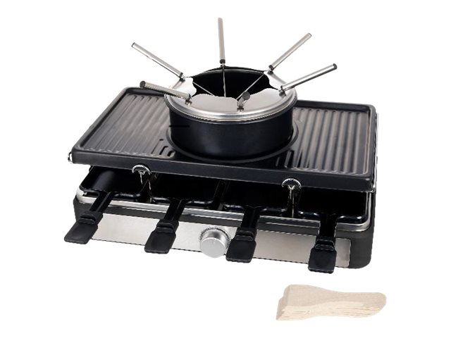 Emerio Raclettegrill RG-124930 8 Pfannen Antihaft-Grillplatte 1,4 kW Schwarz