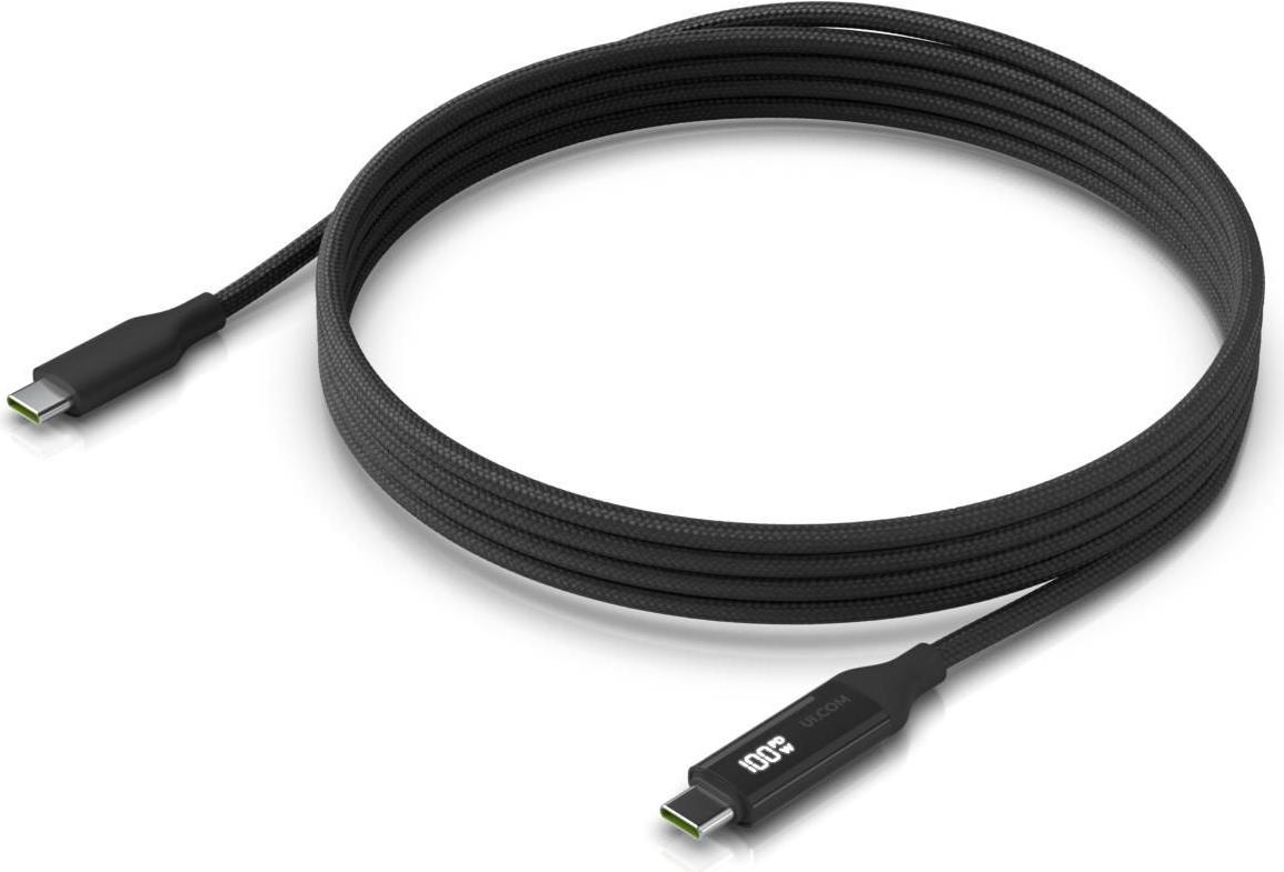 Ubiquiti UniFi USB-C Kabel mit Ladeanzeige, 2,0 Meter Ubiquiti Zubehör (UACC-CABLE-USB-100W-2M-BK)