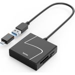 Hama USB-Kartenleser, USB-A, mit USB-C-Adapter, USB 3.2 Gen1, SD/micro SD/CF/MS (00200148)