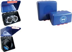 HYGOSTAR Schutzbox für PSA MINI, Kunststoff, blau sichere & saubere Aufbewahrung persönlicher Schutzaus - 1 Stück (88953)