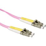 ACT 0.5 meter LSZH Multimode 50/125 OM4 fiber patch cable duplex with LC connectors. Lc/lc 50/125 duplex om4 0.50m (RL9700)