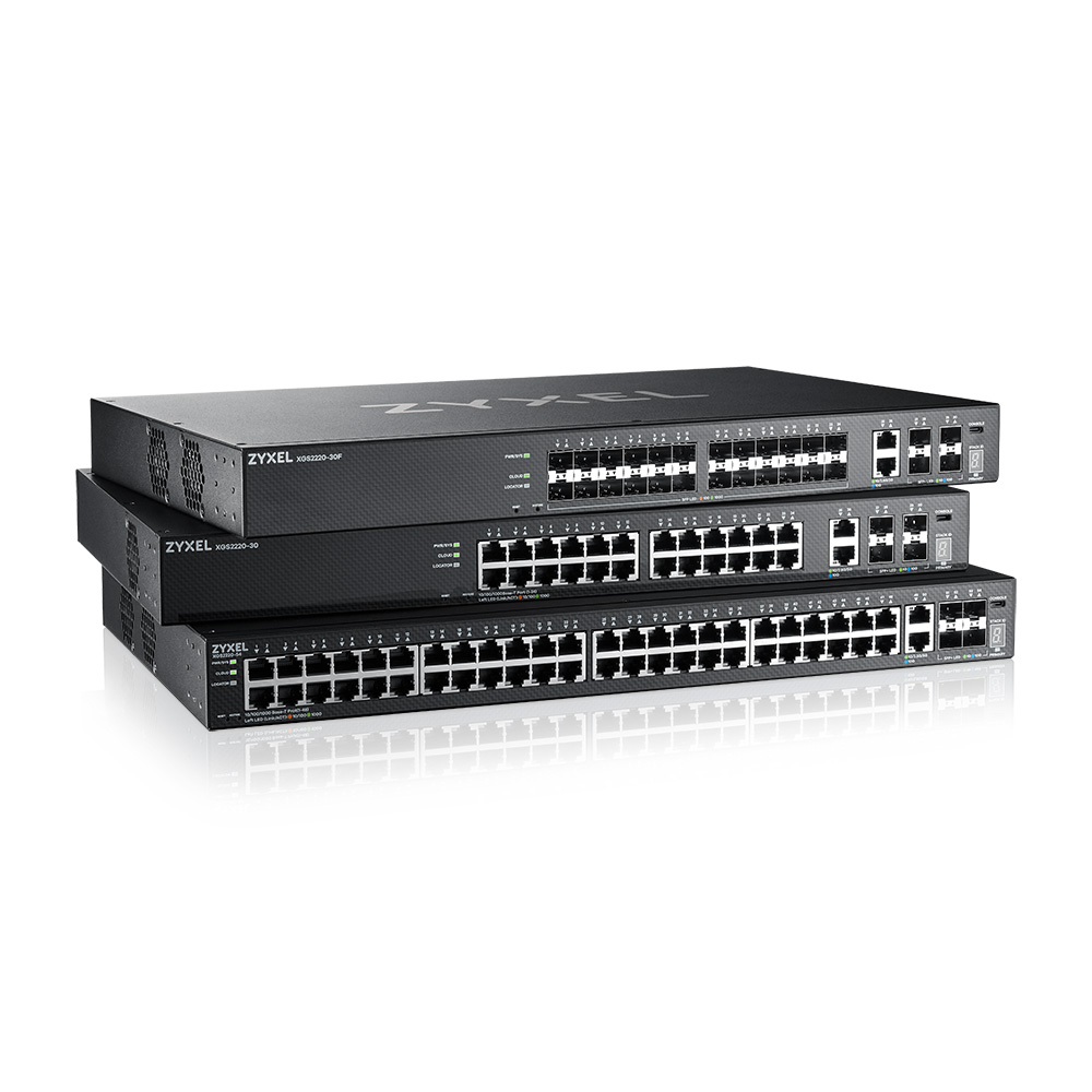 Zyxel XGS2220 Series XGS2220-30F Managed Switch 30 Ports Schwarz