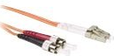 ACT 2 meter LSZH Multimode 62.5/125 OM1 fiber patch cable duplex with LC and ST connectors. Lc-st 62.5/125 om1 dup 2.00m (RL7002)