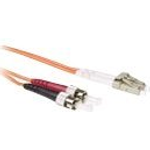 ACT 2 meter LSZH Multimode 62.5/125 OM1 fiber patch cable duplex with LC and ST connectors. Lc-st 62.5/125 om1 dup 2.00m (RL7002)