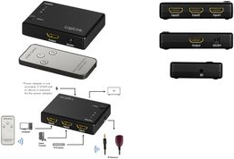 LogiLink HD0042 HDMI Switch 3x1-Port, 1080p/60 Hz, HDCP, CEC, RC (HD0042)