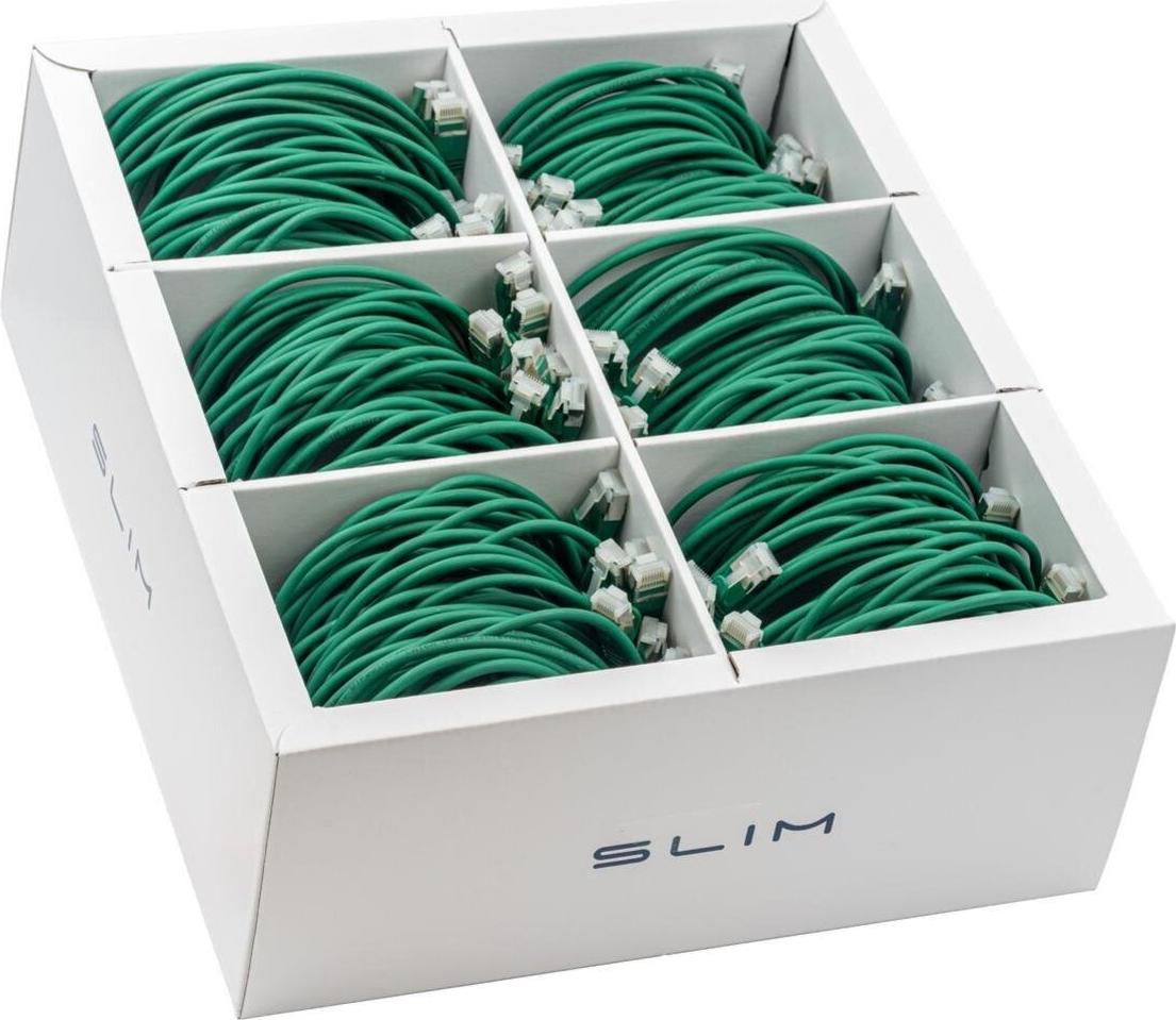 SLIM KAT6A 10 Gigabit Lightpatchkabel, 1,5m, U/FTP, Ø 3,8mm, grün, 60-Pack KAT6A LIGHT geschirmt (SLIM-LS-K6A 1.5 GN 60)