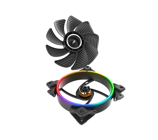 PCCOOLER Corona 5in1 120mm Gehäuselüfter FRGB 1000–2000 RPM 68 cfm Schwarz Mehrfarbig