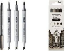 COPIC Marker ciao, 3+1 Set SHADE "Dark Warm Gray" Der Marker zum Layouten, Skizzieren und Illustrieren, - 1 Stück (22075420)