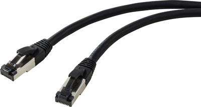 Renkforce RF-7106480 RJ45 Netzwerk Patchkabel CAT 8.1 S/FTP 1.00 m Schwarz 1 St. (RF-7106480)