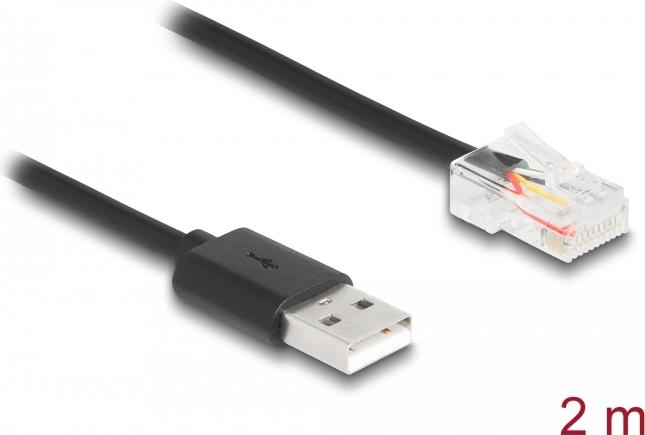 Delock USV Kommunikationskabel USB 2.0 Typ-A zu USB RJ50 2 m (67016)
