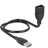 DeLOCK ShapeCable - USB-Verlängerungskabel - USB Typ A, 4-polig (M) - USB Typ A, 4-polig (W) - 50cm - Schwarz (83499)