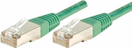 EXERTIS CONNECT Patchkabel F/UTP, CAT.5e, grün, 1,0 m Patchkabel mit besonders schmalem Knickschutz