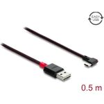 Delock EASY-USB 2.0 Kabel Typ-A Stecker zu USB Type-C™ Stecker gewinkelt links / rechts 0,5 m schwarz (81545)