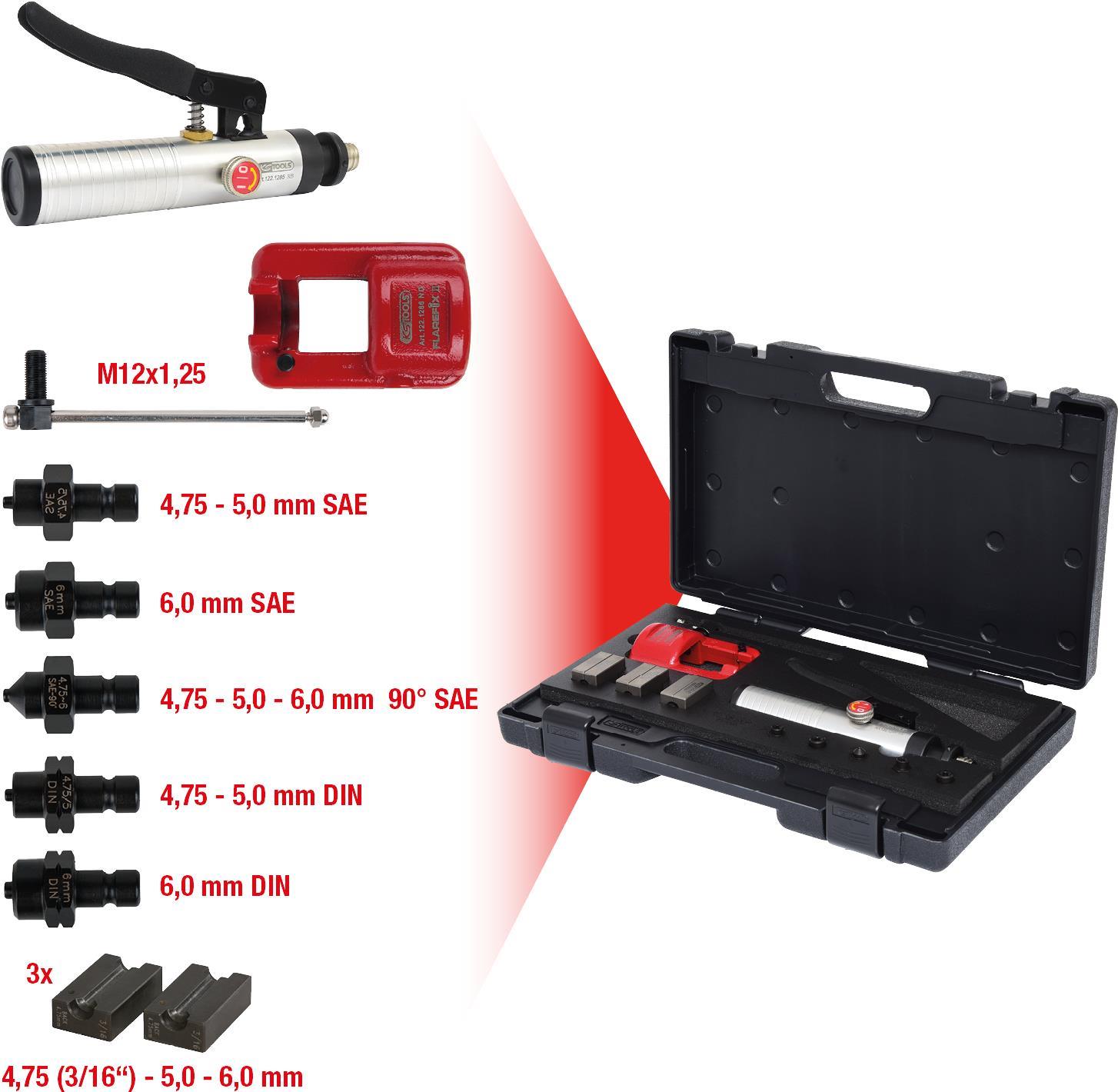 KS TOOLS Universal-Bördelgerät-Satz, 11-tlg.Flarefix II (122.1260)