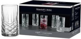 Ritzenhoff & Breker Longdrinkglas CAPRI, 0,36 l spülmaschinenfest, im klassischen Kristall-Look - 1 Stück (822045)