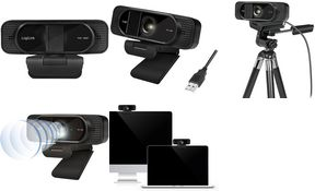 LogiLink Full-HD-USB-Webcam mit Dual-Mikrofon, schwarz 96 Grad Weitwinkelobjektiv, Fixfokus, Full-HD-Auflösung, - 1 Stück (UA0381)