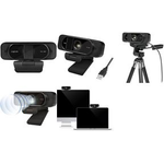 LogiLink Full-HD-USB-Webcam mit Dual-Mikrofon, schwarz 96 Grad Weitwinkelobjektiv, Fixfokus, Full-HD-Auflösung, - 1 Stück (UA0381)