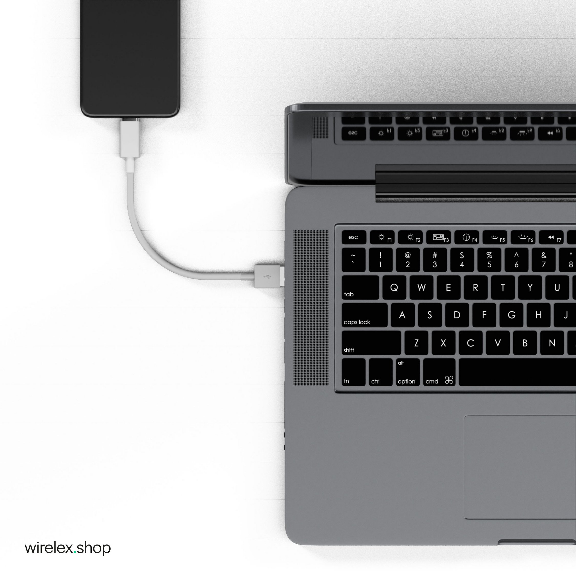 Flexline USB-A auf USB-C Lade- und Sync-Kabel, USB 2.0, 1 m, Weiß