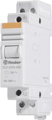 Finder Industrierelais 1 St. 22.21.8.008.4000 Nennspannung: 8 V/AC Schaltstrom (max.): 20 A 1 Schließer (22.21.8.008.4000)