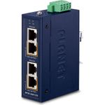 PLANET Industrial 2-port 10/100/1000T Gigabit Ethernet (10/100/1000) Power over Ethernet (PoE) Blau (IPOE-260-12V)
