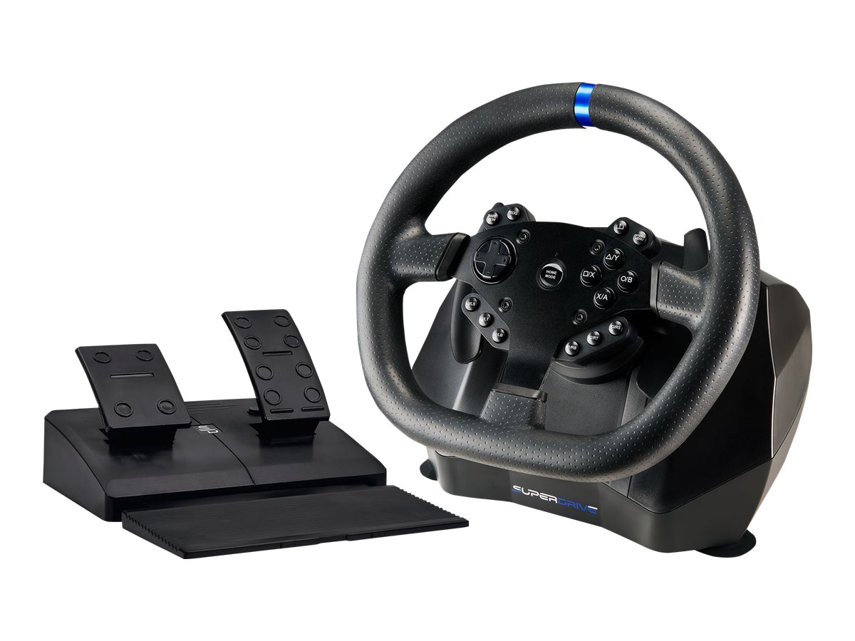 Superdrive SV 950 Rennlenkrad-Set mit Pedalen und Schaltwippen Kabelgebunden Schwarz