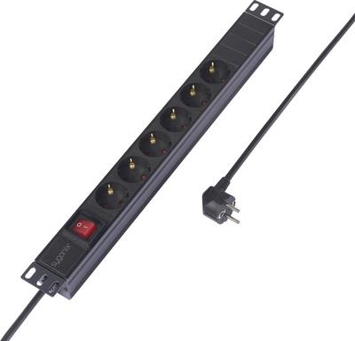 Sygonix SY-6736978 Steckdosenleiste 19 Zoll 6fach Schwarz Schutzkontakt 1 St. (SY-6736978)