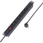 Sygonix SY-6736978 Steckdosenleiste 19 Zoll 6fach Schwarz Schutzkontakt 1 St. (SY-6736978)