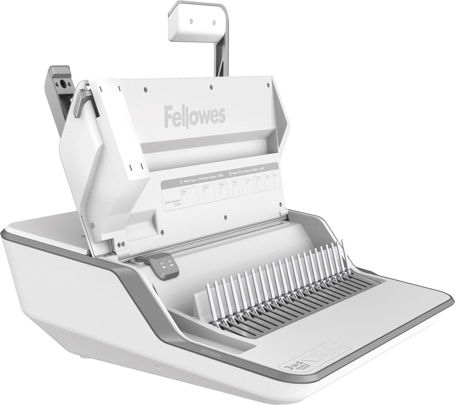 Fellowes Lyra 3-in-1 Binding Center Bindemaschine A4 Grau, weiß